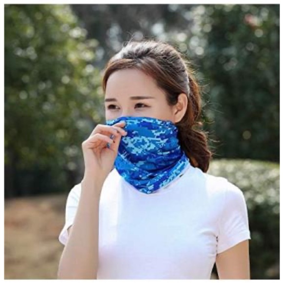 Face Scarf Mask Breathable Bandana Balaclava,Sun UV Protection Camouflage Blue - Picture 8 of 8